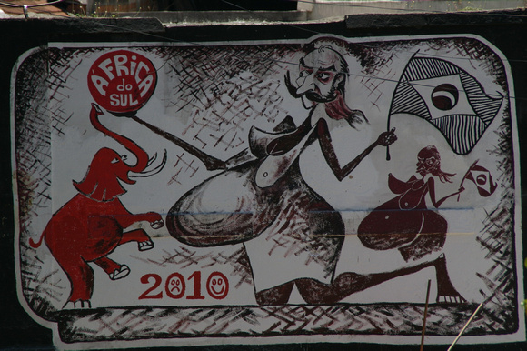 Tiles and art work by Selaron.
Artist Selaron in Rio.